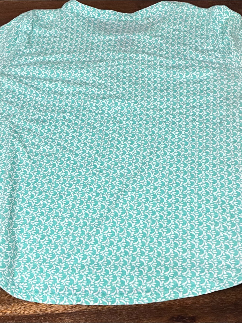 croft & barrow Teal Leaf Print Cotton Shirt